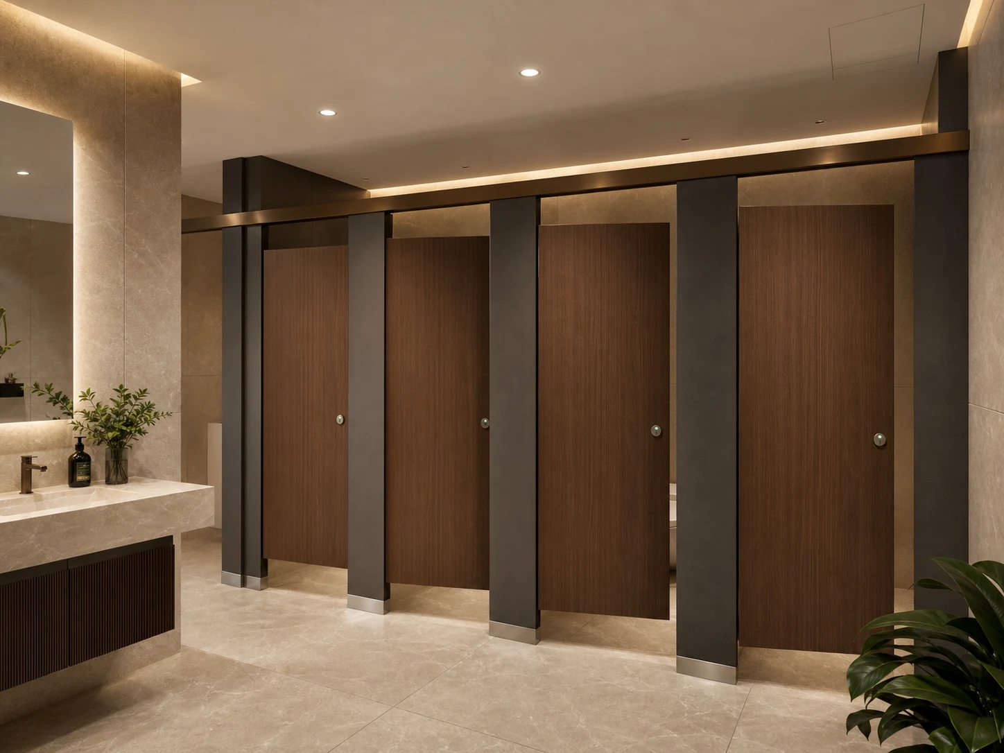 Hotels HPL compact laminate toilet cubicle application