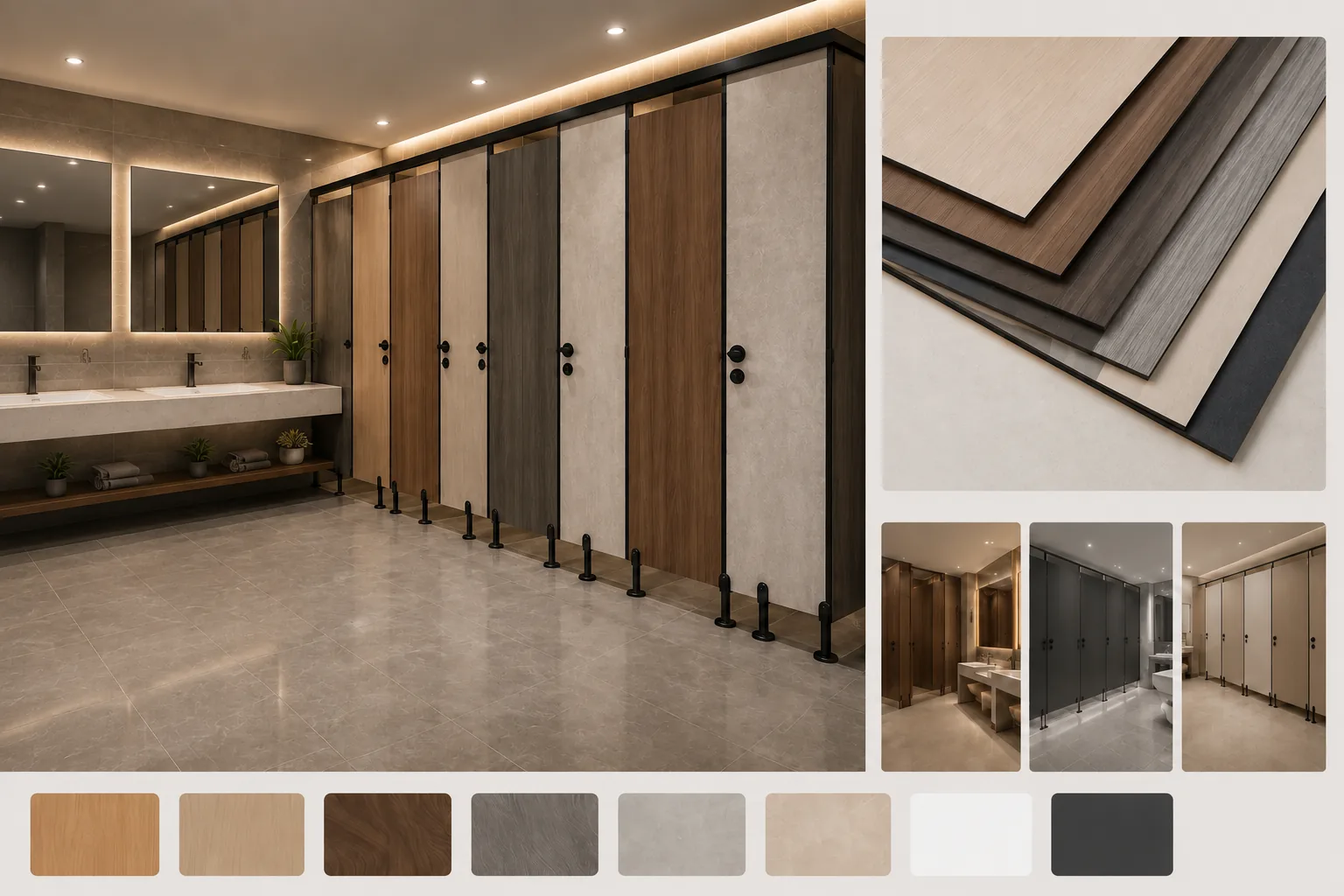 Commercial partition finish samples